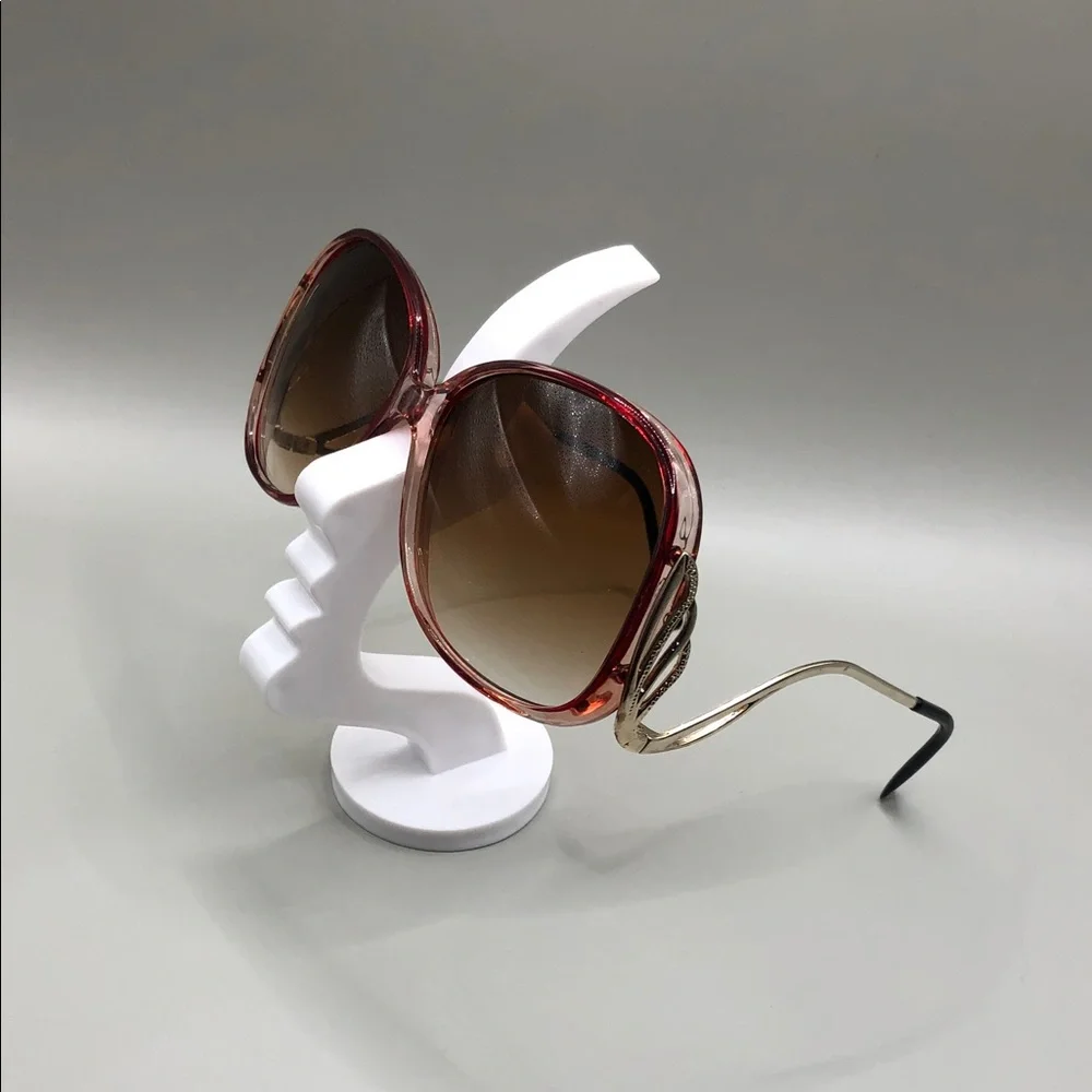Vintage 90's oversized curved sunglasses butterfly statement style gradient lens